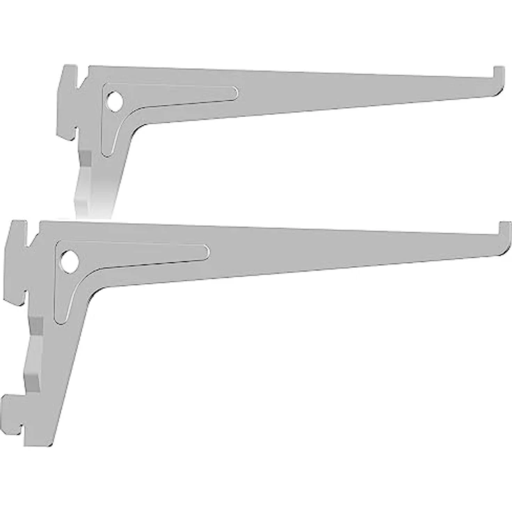 Element System 18133-00003 PRO-Träger Regalträger 1-reihig - 2 Stück - 7 Abmessungen - 3 Farben-L = 20 cm-weiß-für Regalsystem-Wandschiene – Bild 2