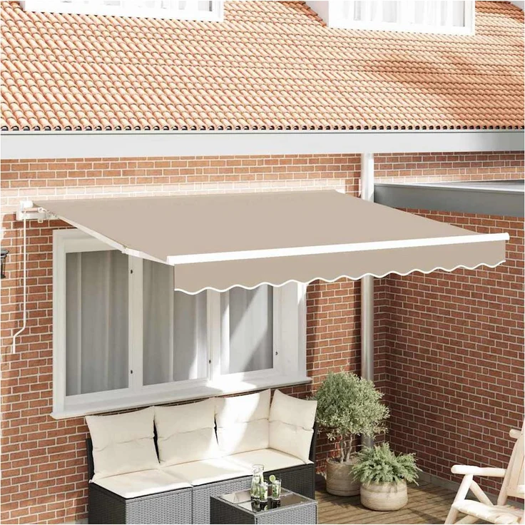furnicato Markisen-Ersatzstoff Beige, 280 x 245 cm, wetterfester Polyester für Balkon und Terrasse