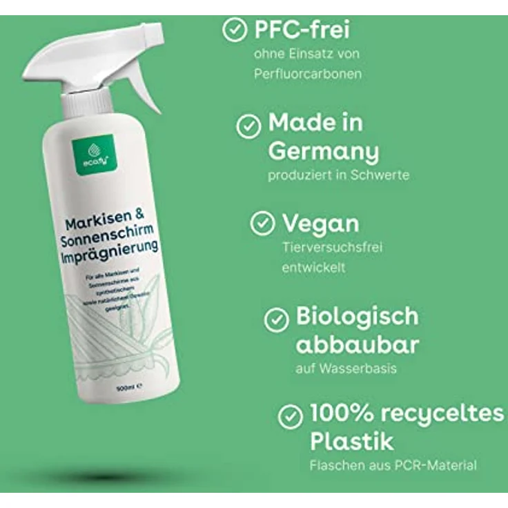 eco:fy Markisen und Sonnenschirm Imprägnierung Spray Sonnensegel Schutz vor Feuchtigkeit und Schmutz UV-stabil (0,5 Liter) – Bild 4