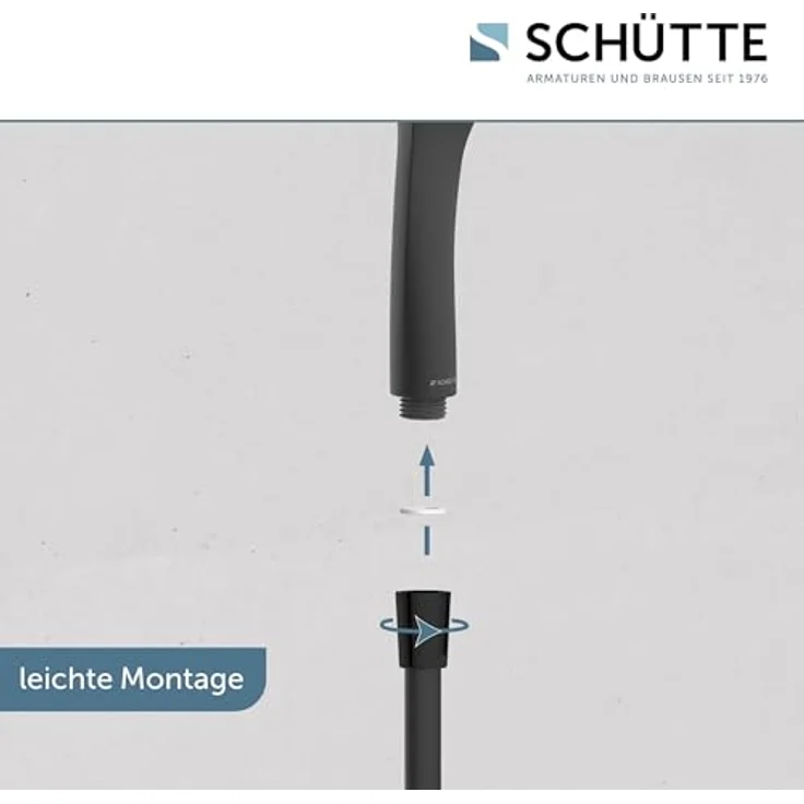 Schütte Brausestangenset 'Capri', schwarz matt, inkl. 3 Strahlarten und Antikalk-Noppen – Bild 8
