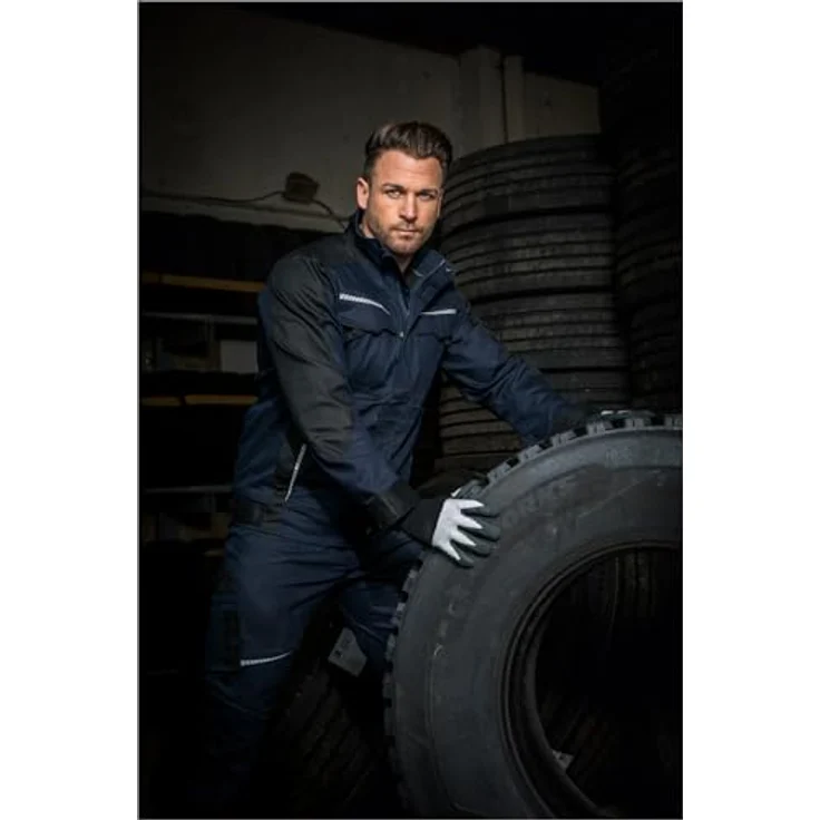 Leibwächter Arbeitsjacke Flex-Line Herren Arbeitsjacke, Reflektoren, Verstellbarer Jackensaum, Belüftungsösen, Schwarz – Bild 10
