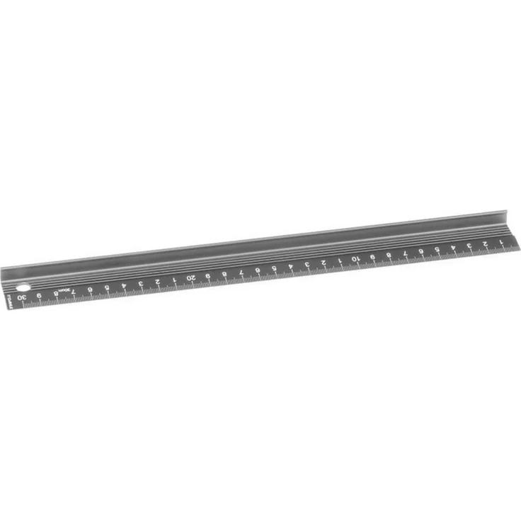 Dahle Schneidrechen Dahle 10683 Schneidelineal, hochwertiges Schwarz eloxiertes Aluminium, gut sichtbare Zentimetereinteilung, 4 mm hohe Schnittleiste – Bild 1