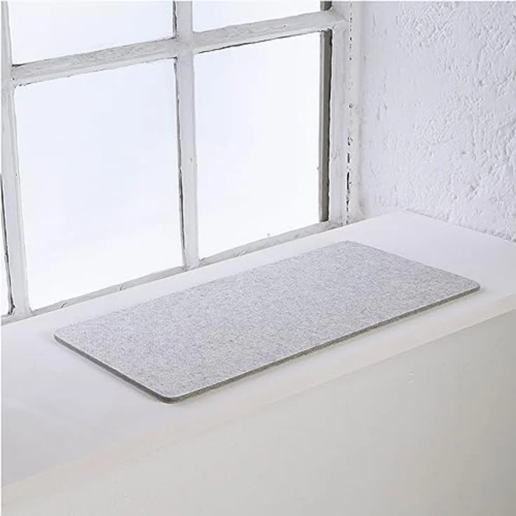 LucyBalu® Fensterbrettauflage für Katzen aus Wollfilz | Liegematte Fensterbank Katze | Katzenkissen | Fensterliegeplatz Katzen | Katzenbett Fensterbank | Fensterliege als Katzenfensterbett | Hellgrau – Bild 1