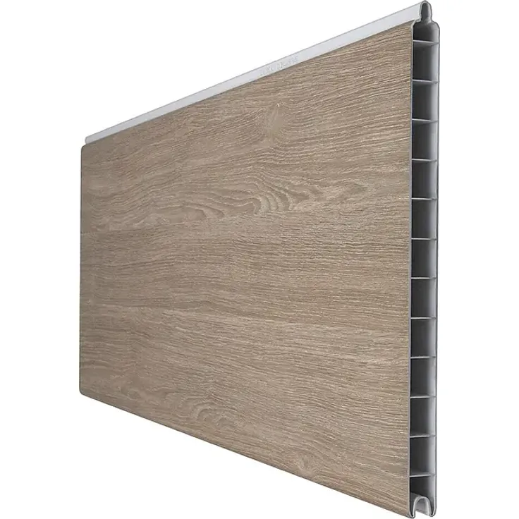 GroJa BasicLine Steckzaun, PVC Sichtschutzzaun, 180 x 1,9 cm, Sheffield Oak, pflegeleicht und rissfrei