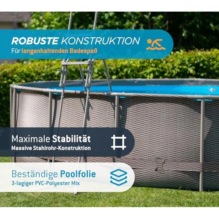 Summer Waves Rundpool Active Frame Swimmingpool'' ''Ø 457 x 106 cm, braun'''' – Bild 3