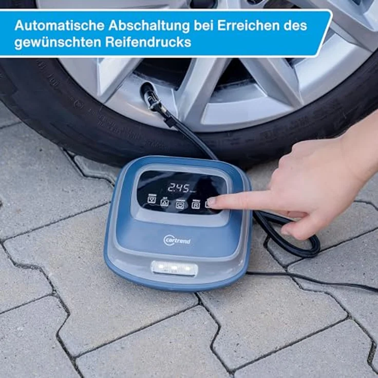 Cartrend Kompressor 10 Bar, Luftpumpe mit Abschaltautomatik und LED Arbeitsleuchte – Bild 7