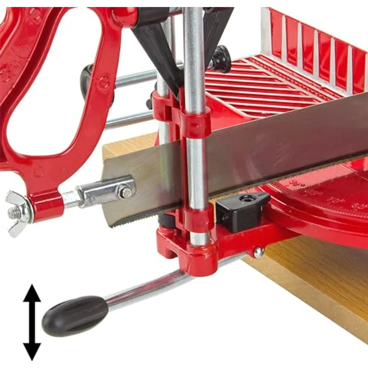 DEMA Handgeführte Tischgehrungssäge GS 550, präzise Kappsäge mit stabiler Aluminiumkonstruktion und hochwertigem Sägeblatt – Bild 5