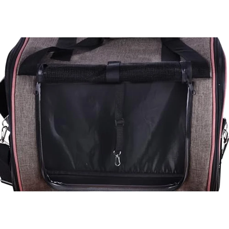 Flamingo AUTOSITZ XENOPHON WELPE TAUPE 44x37,5x29,5CM, Polyester, faltbarer Rahmen, verstellbarer Schultergurt, Kurzleine – Bild 5