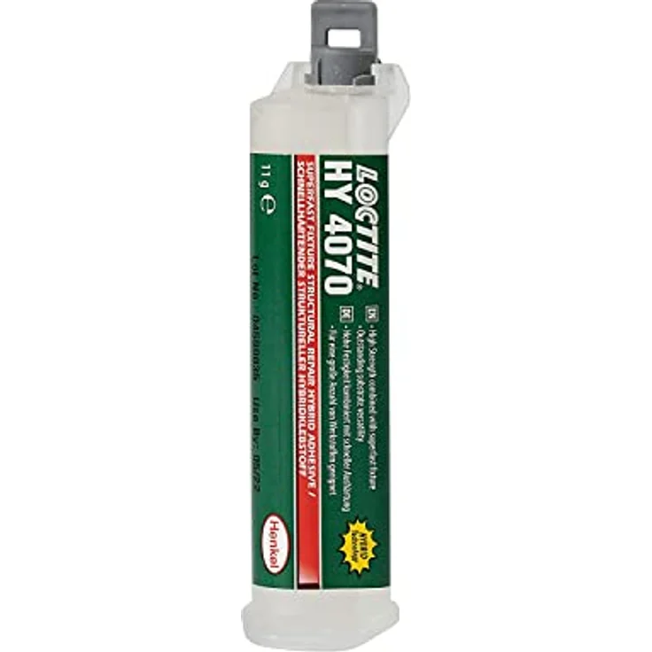 LOCTITE HY 4070, 2K-Kleber mit Hybridtechnologie, schnelle Fixierung dank Cyanacrylat-Komponente, temperaturbeständiger 2-Komponenten-Kleber für senkrechte Flächen, 1x11g – Bild 1