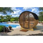 FinnTherm Terrassen-Fass-Sauna Fasssauna 3 Sitzbänke aus Holz Sauna Wandstärke 42 mm Außensauna - Preisvergleich