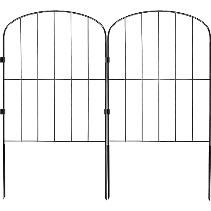 VEVOR 28x Dekorativer Gartenzaun, 61x33cm Oberbogen Metallzaun aus Kohlenstoffstahl, Schwarz, inkl. Befestigungsmaterial, 5,08cm Spike-Abstand – Bild 10