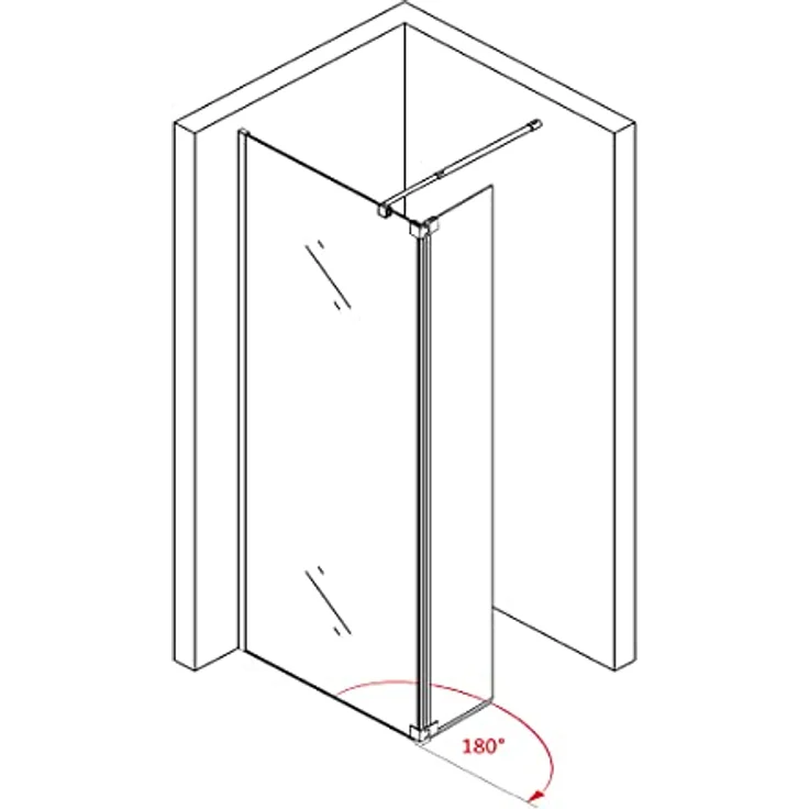 BERNSTEIN Seitenelement Spritzschutz NT106, 10 mm graues ESG-Sicherheitsglas, rahmenlos für Walk-In Dusche – Bild 4