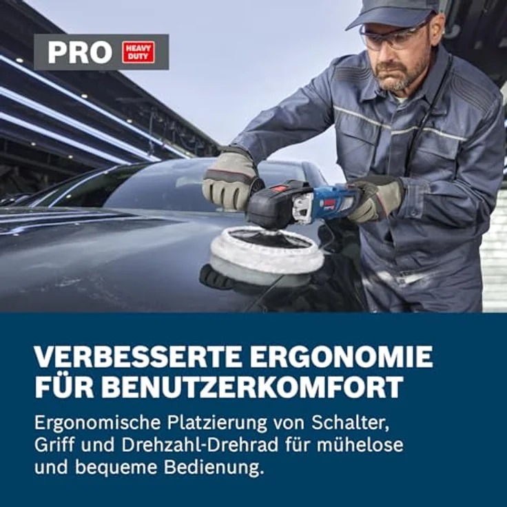 Bosch Professional GPO 14-180 S Rotationspoliermaschine, 1400 Watt, 180 mm, ergonomisches Design, vibrationsarm – Bild 5