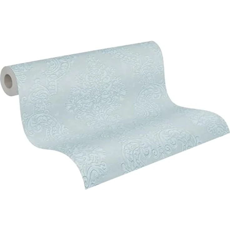 A.S. Création Pure Elegance Vliestapete, Barocktapete mit Ornamenten, 0,53 x 10,05 m, grau/silber, Made in Germany, hoch waschbeständig – Bild 1