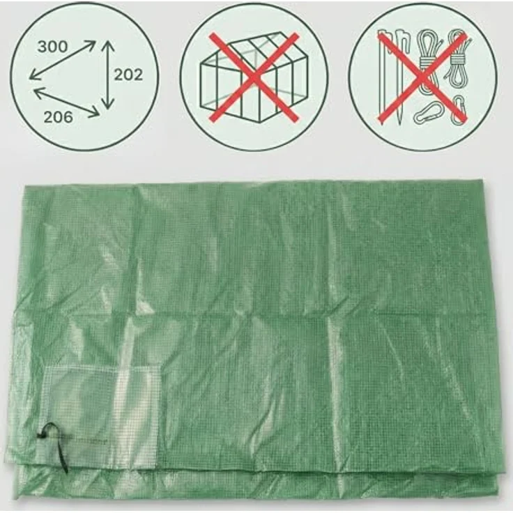 EDENIA Folie für Gartenfolientunnel TENDO, Ersatzfolie 300 x 200 x 200 cm mit UV6-Filter und 6 Insektenschutzfenstern – Bild 7