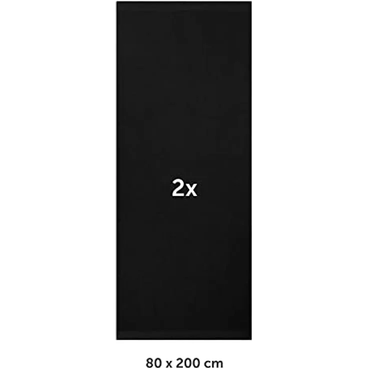 Blumtal Saunatuch, Schwarz, 80x200 cm, Oeko-Tex® Standard 100, 100% Baumwolle, 500 g/m², weich und formstabil – Bild 2