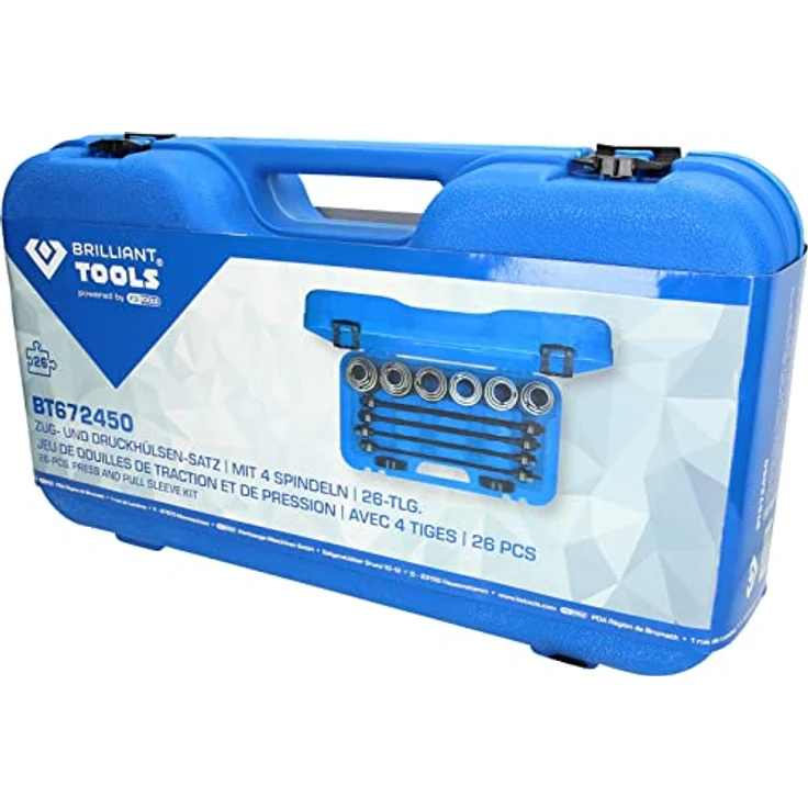 BRILLIANT TOOLS BT672450 Zug- und Druckhülsen-Satz, mit 4 Spindeln, 26-tlg [Powered by KS TOOLS] – Bild 5