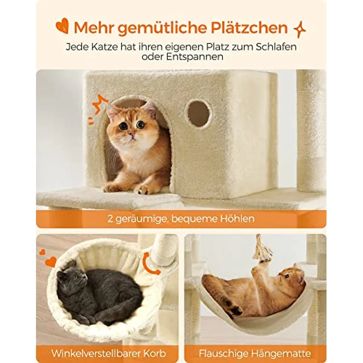 Feandrea Jingle (206 cm, Beige), Katzenbaum – Bild 5
