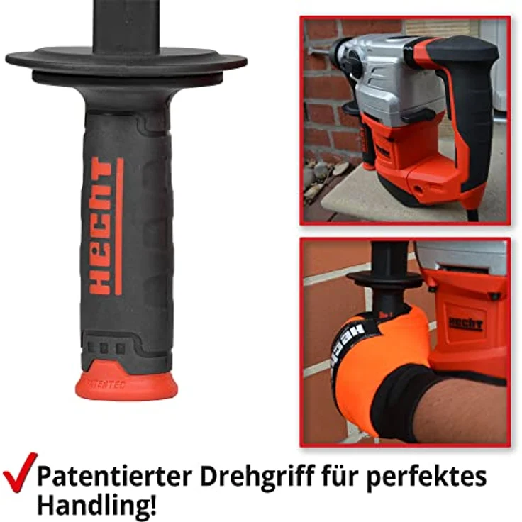 Hecht Bohrhammer 1036, 1500W SDS-Plus, 4250 U/min, mit Koffer und Zubehör für Beton und Stein – Bild 8