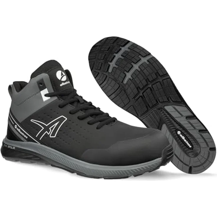 Albatros VIGOR 2 IMPULSE BLACK MID S3S ESD FO HRO SR Sicherheitsschuh, grau, Größe 39, rutschfeste Gummisohle, atmungsaktives Fußbett, metallfreier Durchtrittschutz – Bild 5