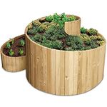 bellissa Kräuterspirale Holz - 95480 - Kräuterschnecke aus Nadelholz - Vormontierter Bausatz inkl. Trennfolie - 120 x 120 x 20/80 cm