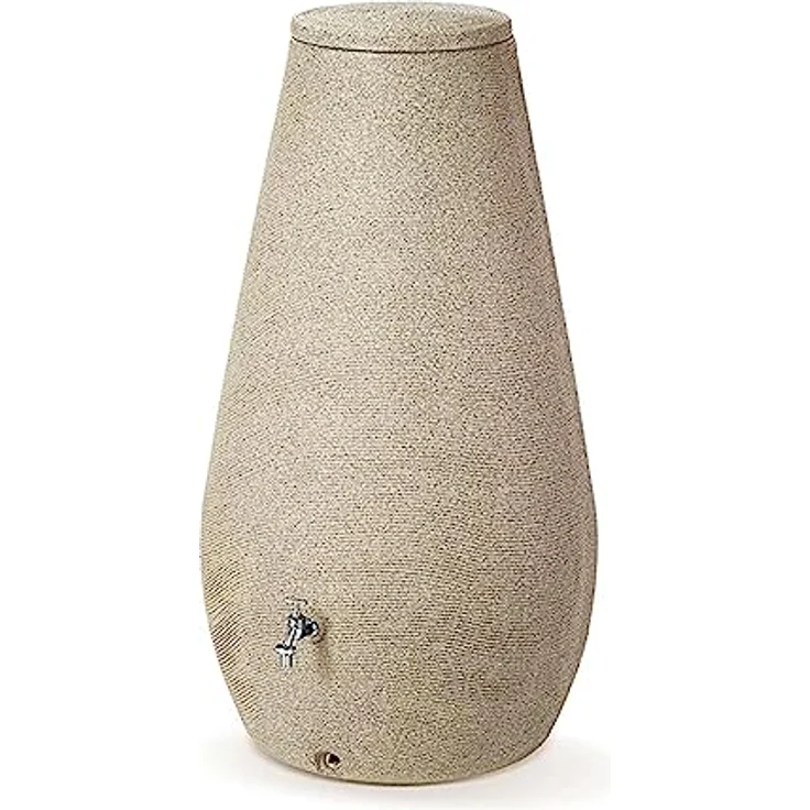Arves Regenspeicher Drop, Regentonne mit 410 l Fassungsvermögen, beige, effektive Wasserentnahme und frostbeständig – Bild 2