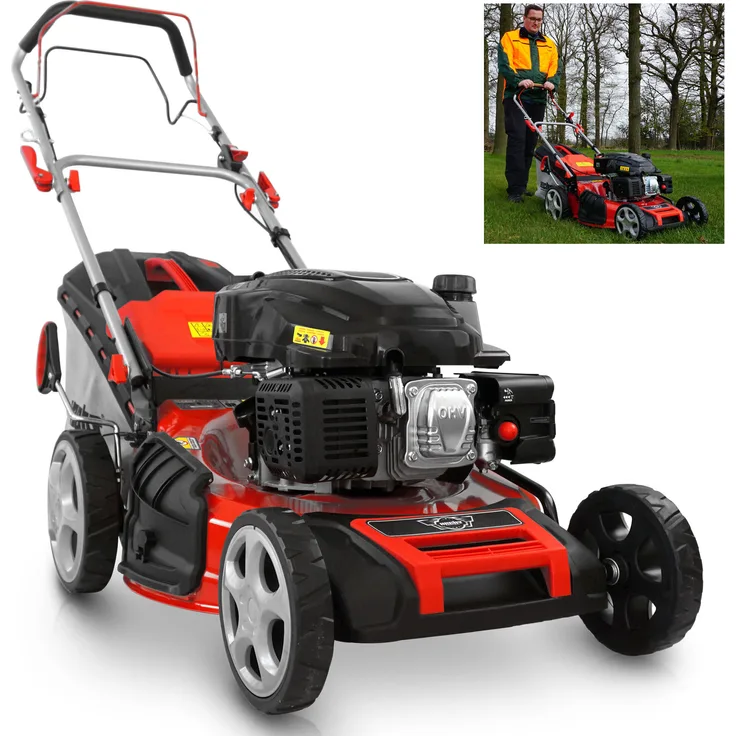HECHT 554 SX Rasenmäher Benzin mit Antrieb | 53 cm Schnittbreite | 5in1 | 75L | 6 PS | Mulchkit