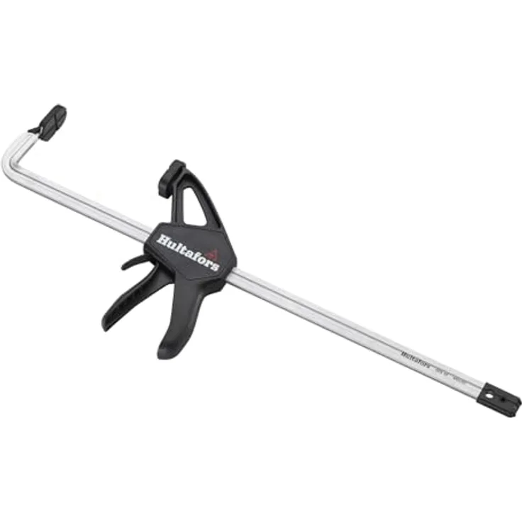 Hultafors QCX 45 Schnellspannzwinge, Spannweite 450 mm, Schließkraft bis zu 120 kg, gehärtete Stange, Druckplatten mit Raupengummipads