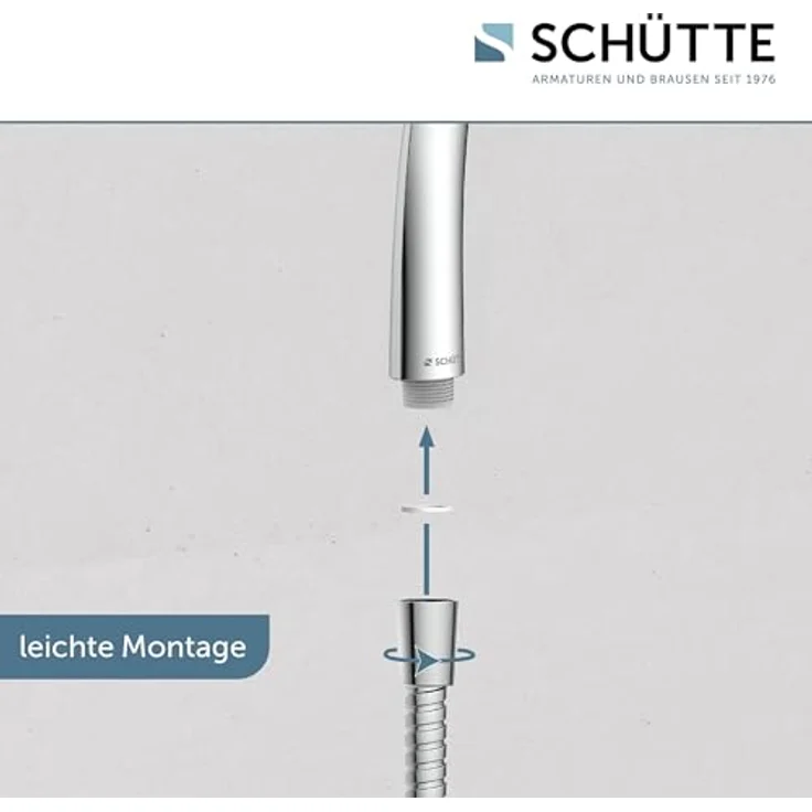 Schütte Handbrause Napoli Chrom, 3 Strahlarten mit Antikalk-Noppen und nachhaltiger Wasserstopp-Funktion – Bild 3