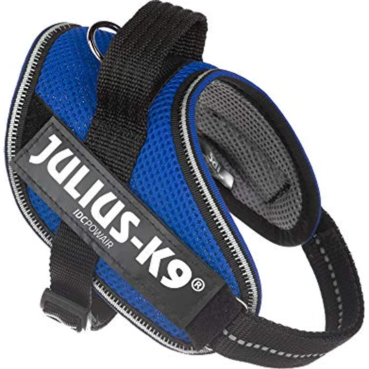 JULIUS K-9 IDC Powair Hundegeschirr, Größe 3XS/Baby 1, für Brustumfang 29-36 cm, blau, mit reflektierenden Elementen und austauschbaren Klettaufschriften – Bild 4