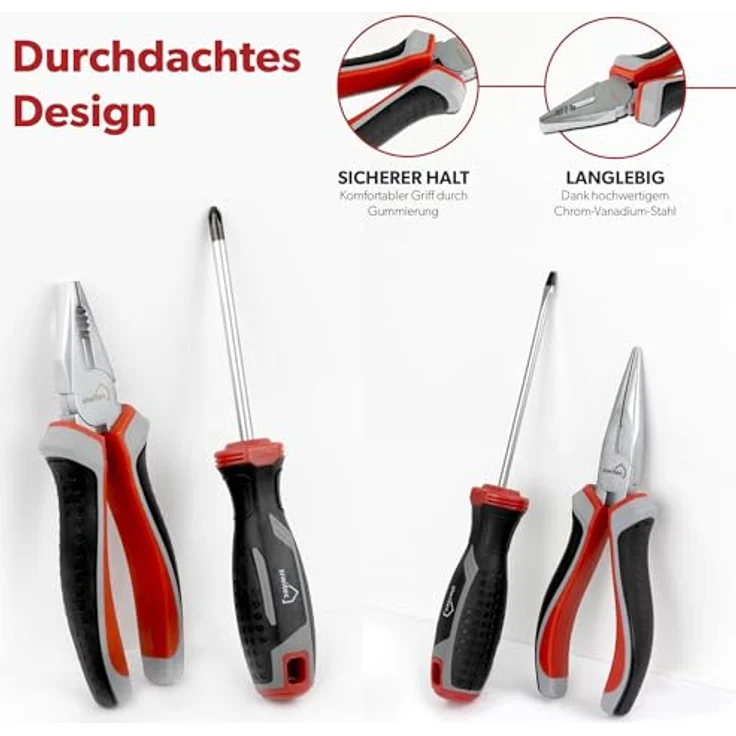 siwitec Werkzeugkoffer 139-teilig, Werkzeug Set CRV, Werkzeugkasten, Profi Werkzeugkoffer (139 St., enthält 139 Werkzeuge), vielseitig, ergonomisches Design, kompakt, leicht, handlich, 139 Teile – Bild 2