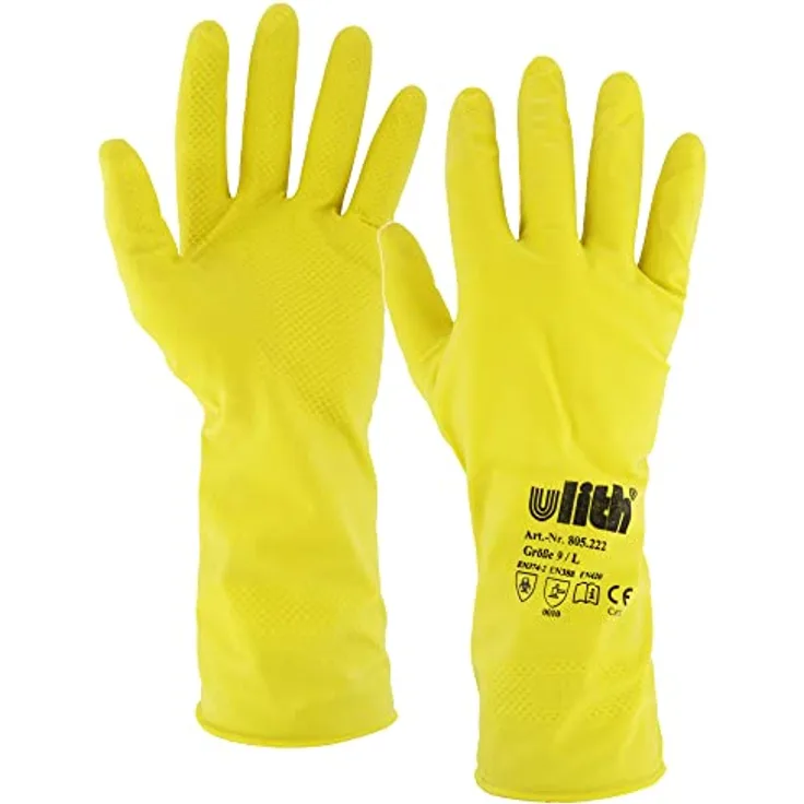 Noname Ulith Haushalts-Handschuhe, Latex-Arbeitshandschuhe, wiederverwendbar, Baumwollgefüttert (M)