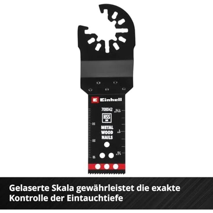 Einhell Bi-Metall Tauchsägeblatt, 22 mm Breite, 48 mm Eintauchtiefe, PTFE-Finishing, Schnellwechselfunktion, Metallverzahnung für präzise Schnitte – Bild 5