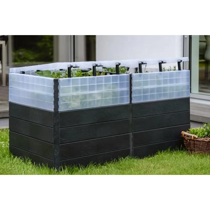 Garantia Ergo Quadro TurboPlus 2 L 80 Hochbeet Stone, inkl. Flora Wassersparsystem – Bild 3