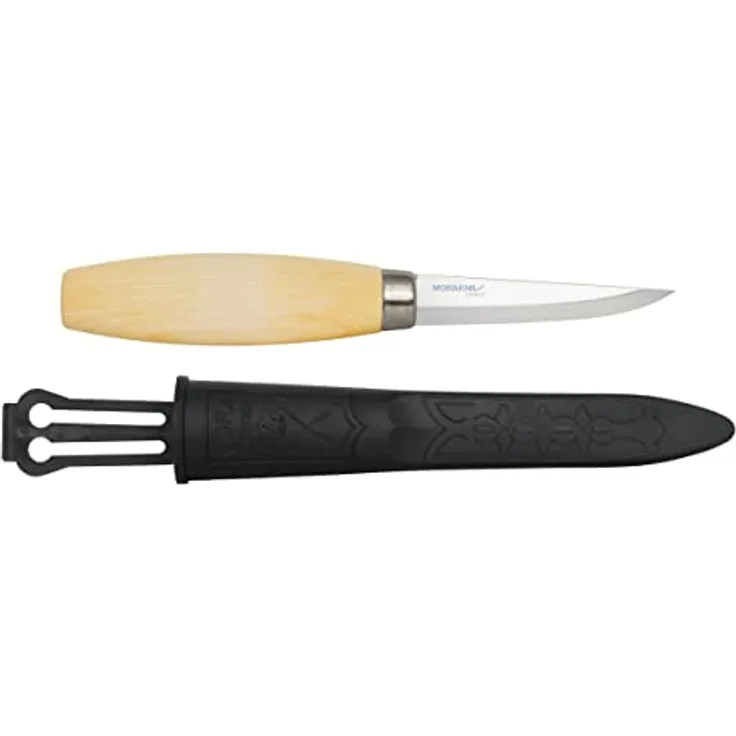 Morakniv 106 Karbonstahl Holzschnitzmesser mit Scheide, 8,25 cm M-14027