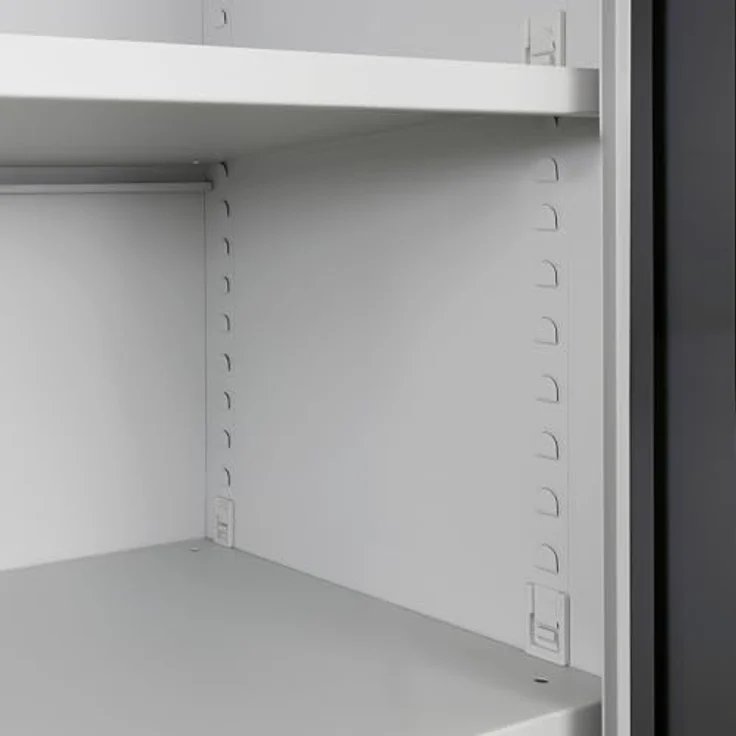 ADB Flügeltürenschrank RAL7035/7016, H 1950 x B 920 x T 500 mm | Metallschrank mit 50 kg Fachbodenbelastung | Werkstattschrank | Lagerschrank – Bild 5