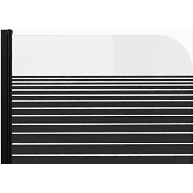 Marwell Black Lines Badewannenaufsatz 125 x 140 cm Duschwand für Badewanne 1-teilig faltbar in matt schwarz - Duschabtrennung aus 4 mm starken Einscheibensicherheitsglas – Bild 4