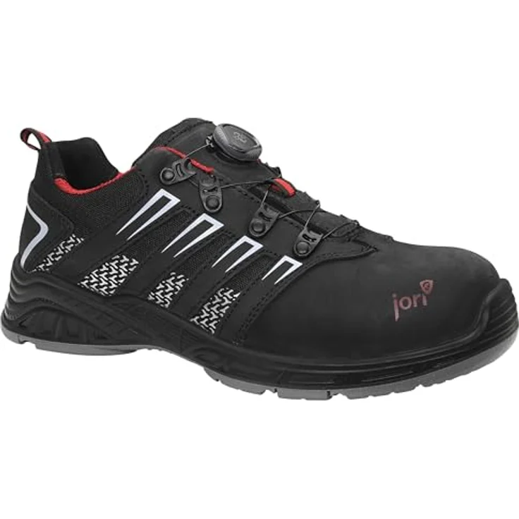 Jori jo_TWIST BOA® Low S1P Sicherheitsschuh, sportlich schwarz mit grauen Highlights, BOA® Fit System, hydrophobiertes Nubukleder, Kunststoffkappe, metallfreier Durchtrittschutz, PU/PU Laufsohle, SRC zertifiziert, Größen 38-48 – Bild 1