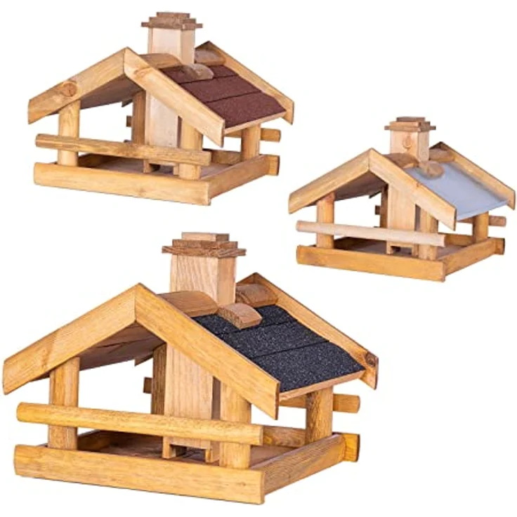 BooGardi Vogelhaus Holz · überdachte Futterstelle · 3 Farbvarianten · bereits vormontiert – Bild 1