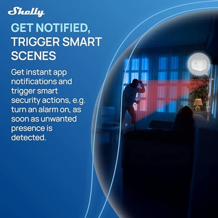 Shelly Wave Motion Bewegungsmelder, Z-Wave Long Range Technologie, integrierter Helligkeitssensor, 12 m Reichweite – Bild 6