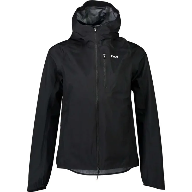 POC Motion Rain Women's Jacke Uranium Black S, strapazierfähige Regenjacke mit verstellbarer Kapuze und reflektierenden Streifen