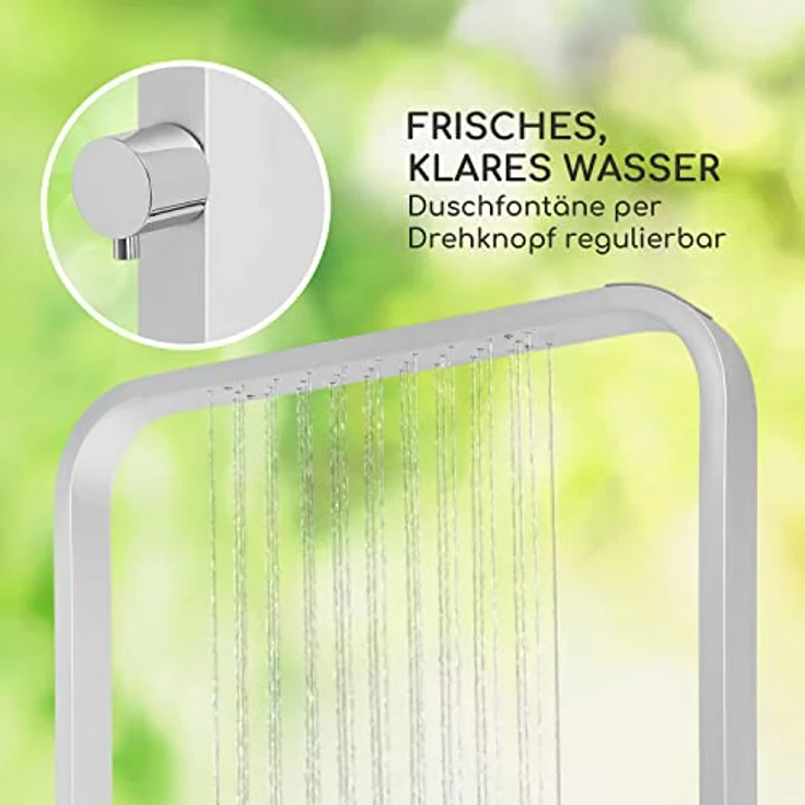 blumfeldt Gartendusche Sumatra Breeze, Bodendusche mit eloxierter Aluminium-Basis und rutschfestem WPC-Top, ohne Stromanschluss, für Garten und Sauna – Bild 4