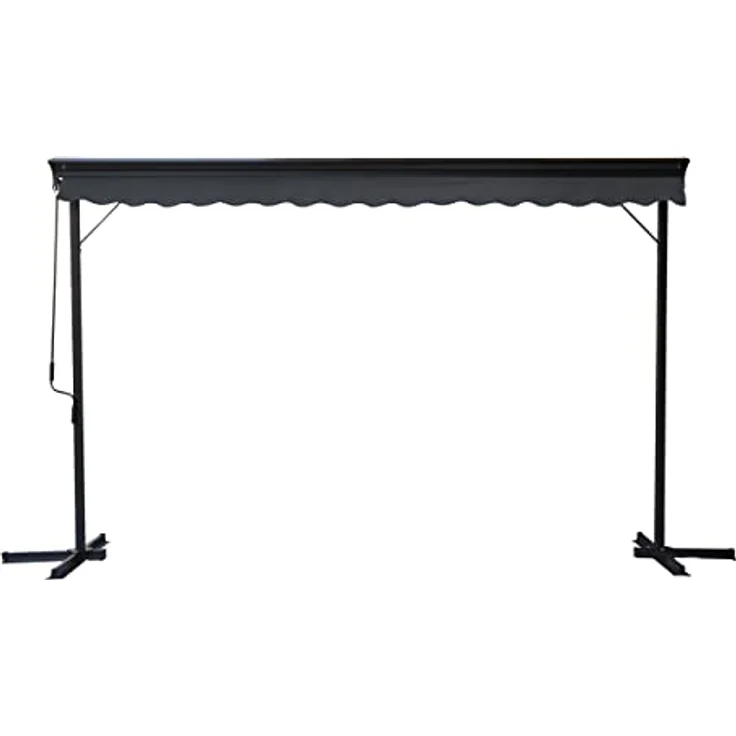 Oviala Doppelmarkise mit Kassette, 3 x 4 m, Aluminium, Anthrazitgrau, 12 m² Schattierung, robuste Aluminium- und Stahlkonstruktion, wasserabweisend und UV-Schutz – Bild 5