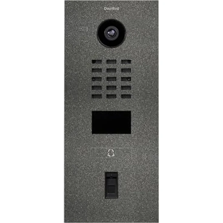 DoorBird D2101FV Fingerprint 50 Video-Türstation mit HD-Video, Fingerabdruckleser, RFID und Bewegungssensor, in Eisenglimmer (DB 703) – Bild 1