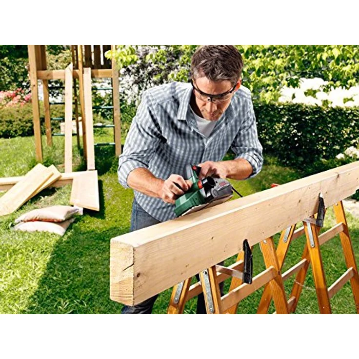 Bosch Handhobel PHO 2000, Hobelmesser, Karton (680 W, Hobelbreite 82 mm, Spantiefe 2,0 mm, Falztiefe 8 mm) – Bild 4