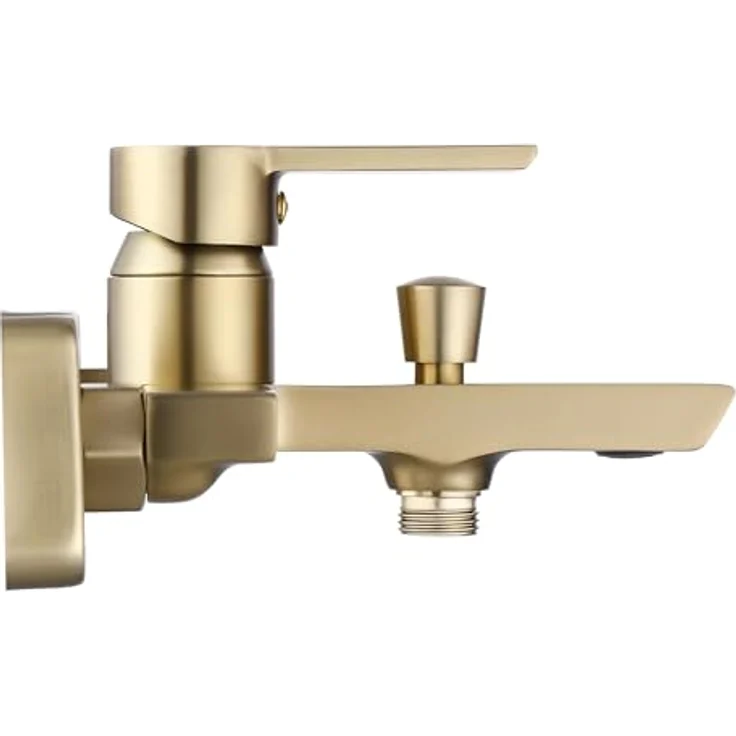 wohnwerk.idee Badewannenarmatur Argus, Wannenarmatur in Gold Matt und Schwarz mit polierter Oberfläche, ergonomischer Hebel und integrierter Umsteller – Bild 5