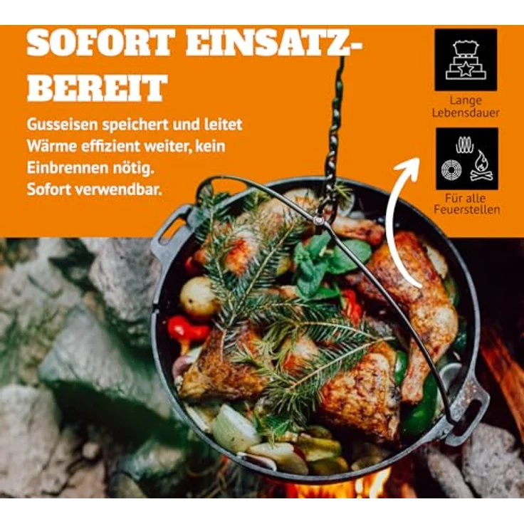 Petromax Feuertopf ft3 mit Füßen Dutch Oven / Dopf /Outdoor – Bild 3