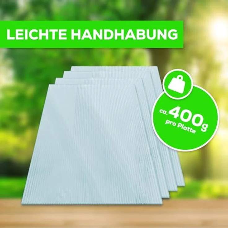 GARMIO® Hohlkammerstegplatten ACRI 6mm Gewächshausplatten 6mm 10,25 m² Doppelstegplatte 121x60,5 cm, UV-beständig – Bild 5