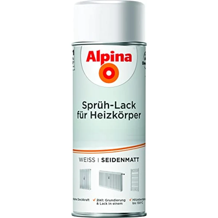 Alpina Sprüh-Lack für Heizkörper 400ml weiß seidenmatt – Bild 2