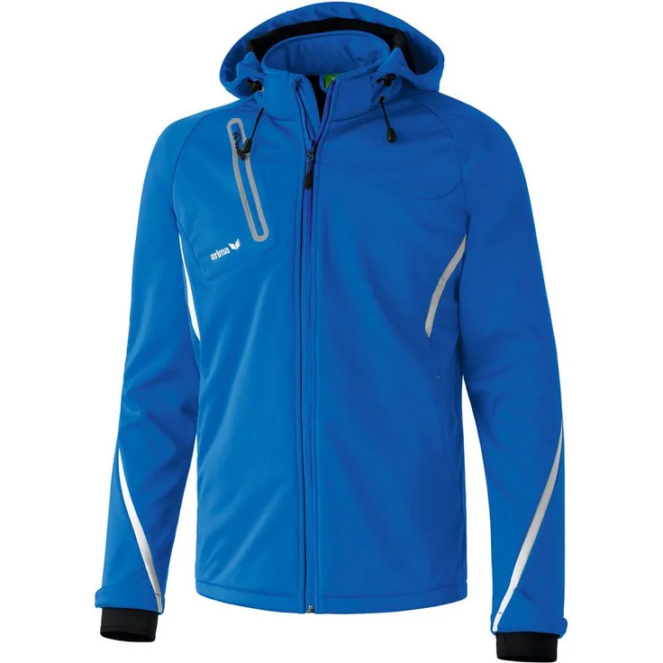 Erima Softshelljacke Kinder SOFTSHELLJACKE FUNCTION, Regen- und windabweisend, hoch atmungsaktiv, fleecegefüttert, abnehmbare Kapuze, schwarz